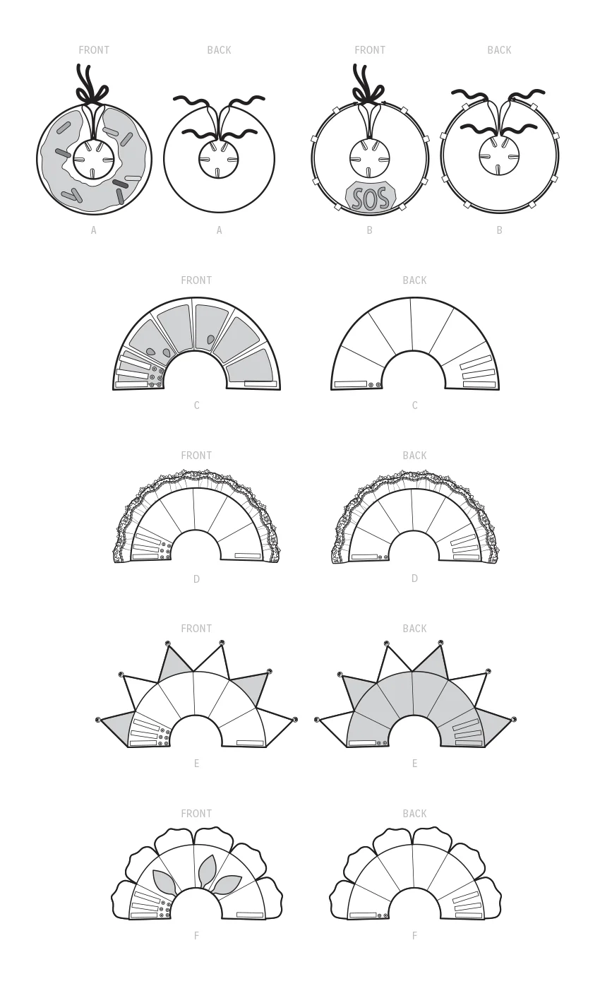 Simplicity Pattern SS9582 Pet Elizabethan Collars by Carla Reiss - Image 2