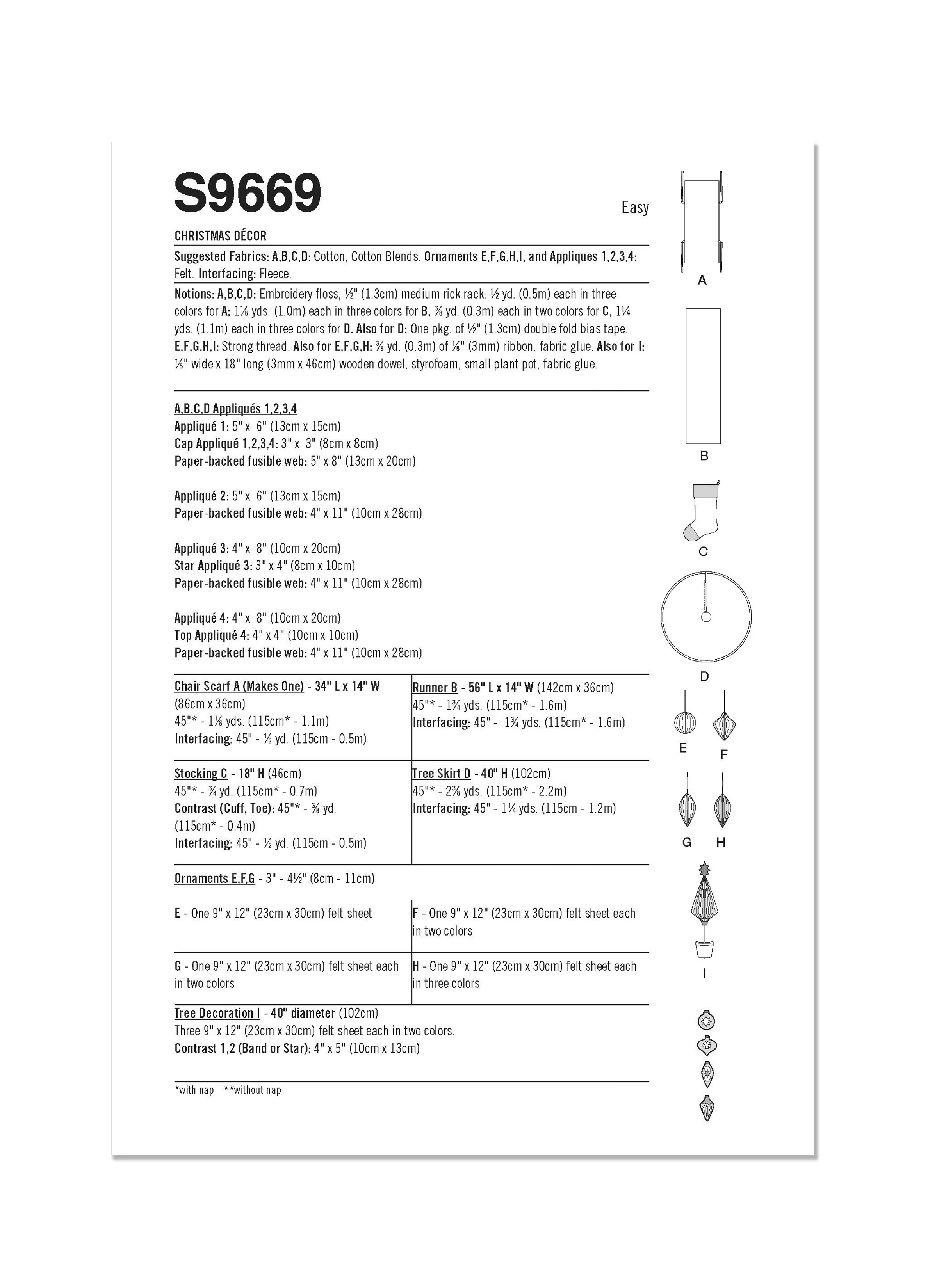 Simplicity Pattern S9669 Holiday Craft, Chair Scarf - Image 9
