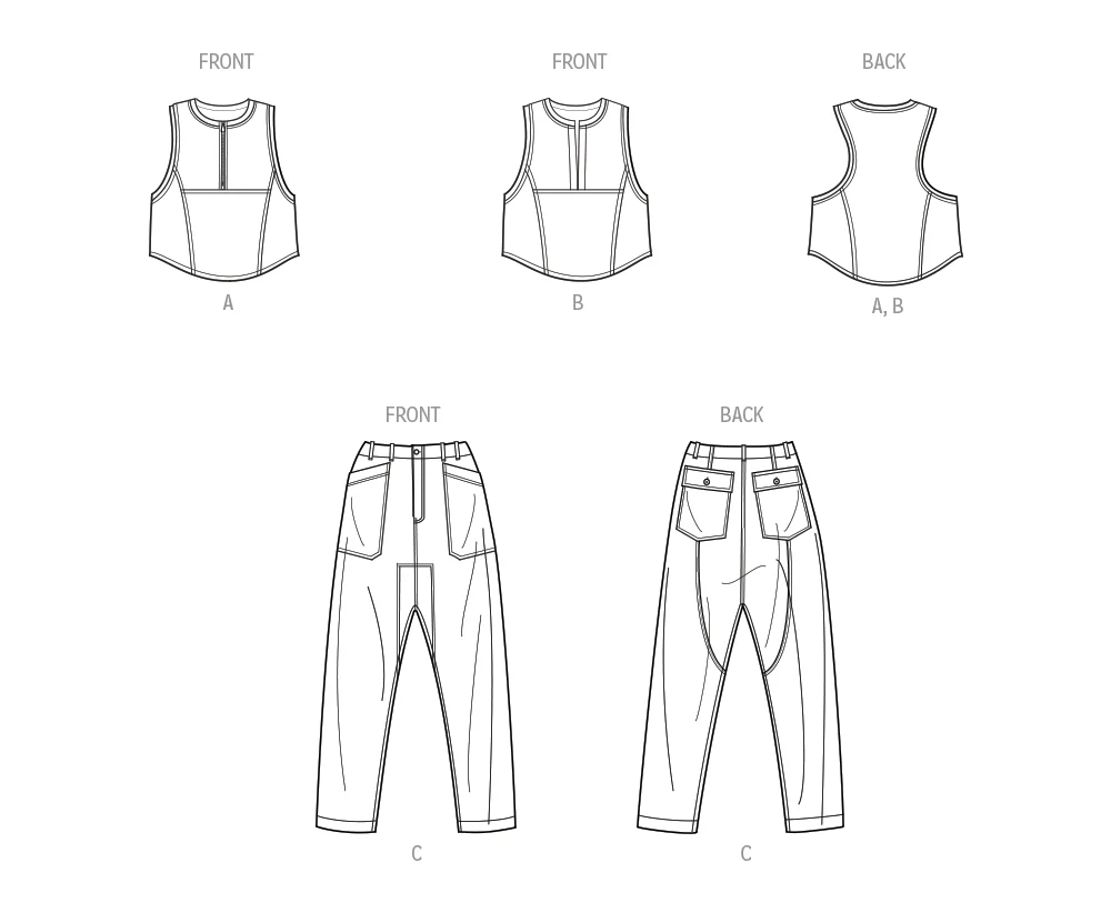 Simplicity Pattern S9754 Misses' Tops and Cargo Pants - Image 9