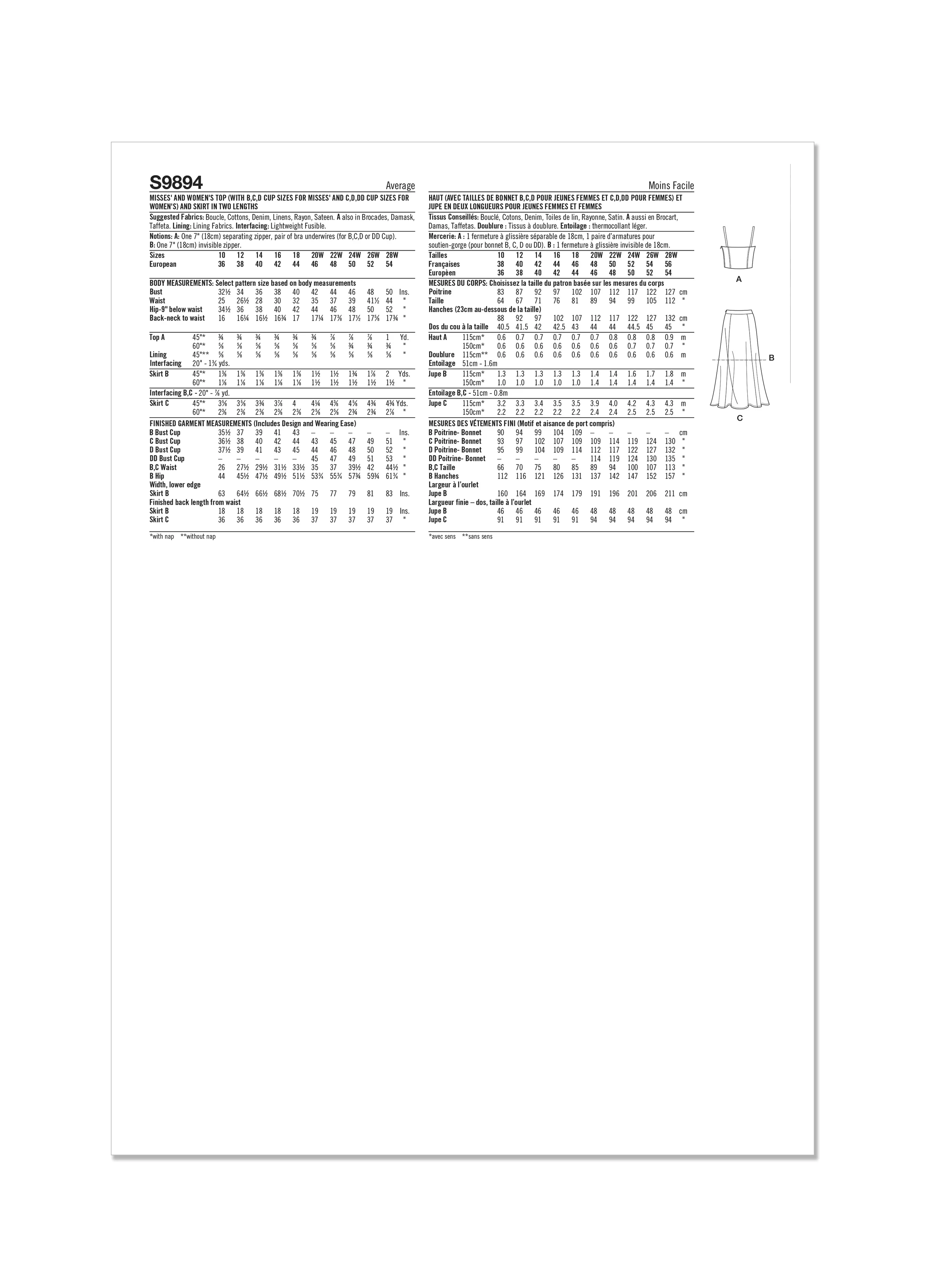 Simplicity Pattern S9894 Misses' and Women's Top and Skirt in Two Lengths - Image 7