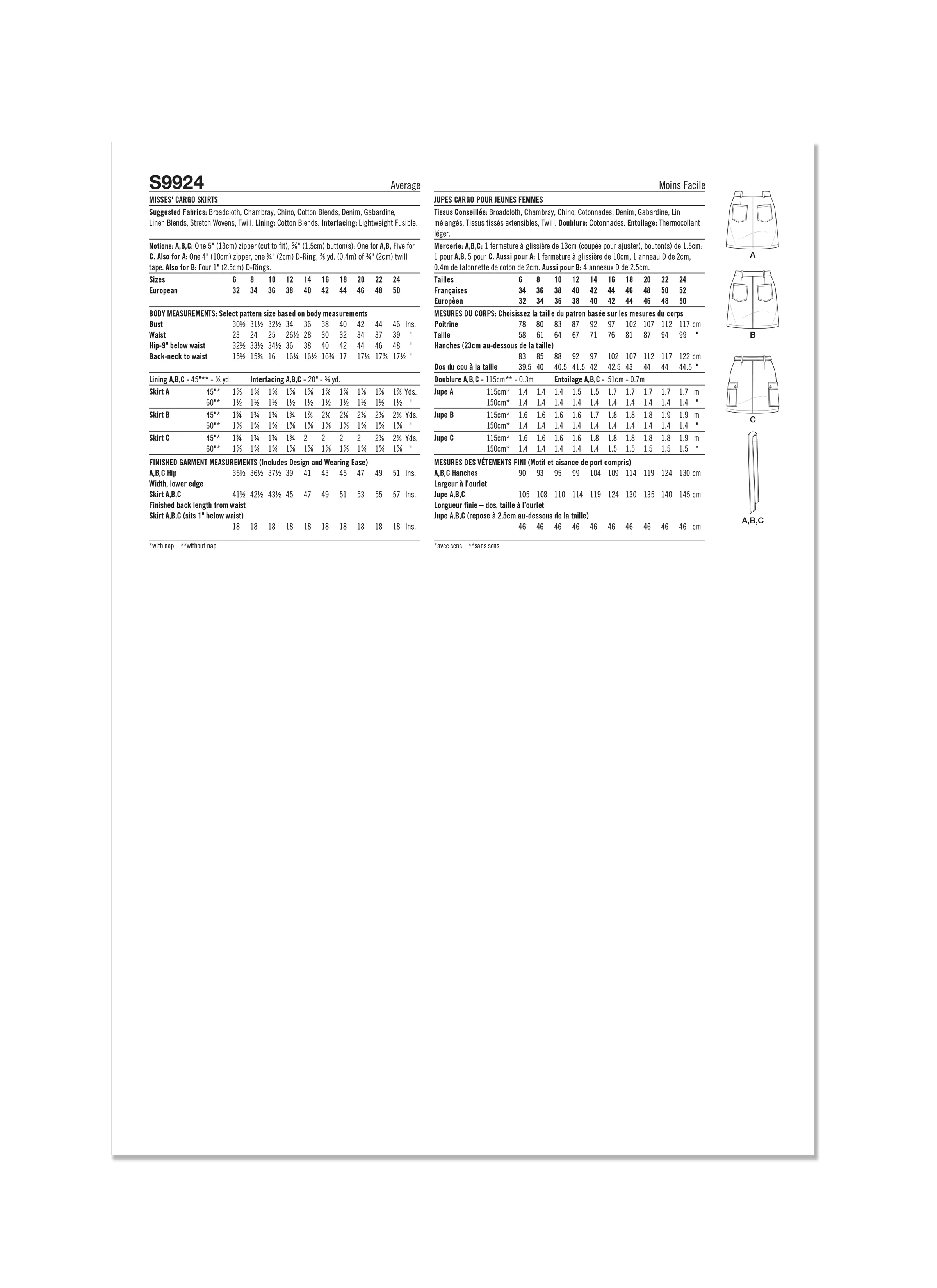 Simplicity Pattern S9924 Misses' Skirt Pants - Image 9