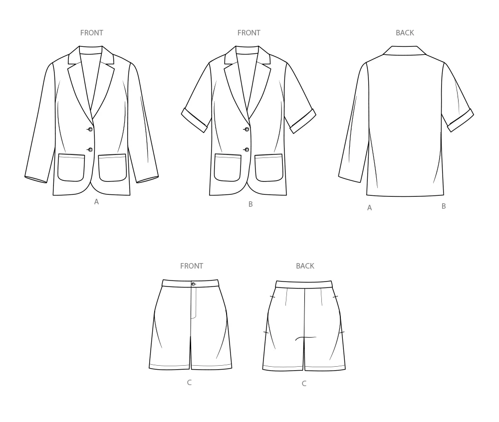 Simplicity Sewing Pattern S9930 Children's, Teens' and Adults' Blazers and Shorts - Image 10