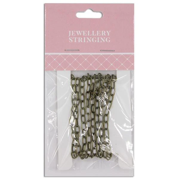 4x2mm Straight Oval Link Chain, Boho Gold- 1m- Sullivans