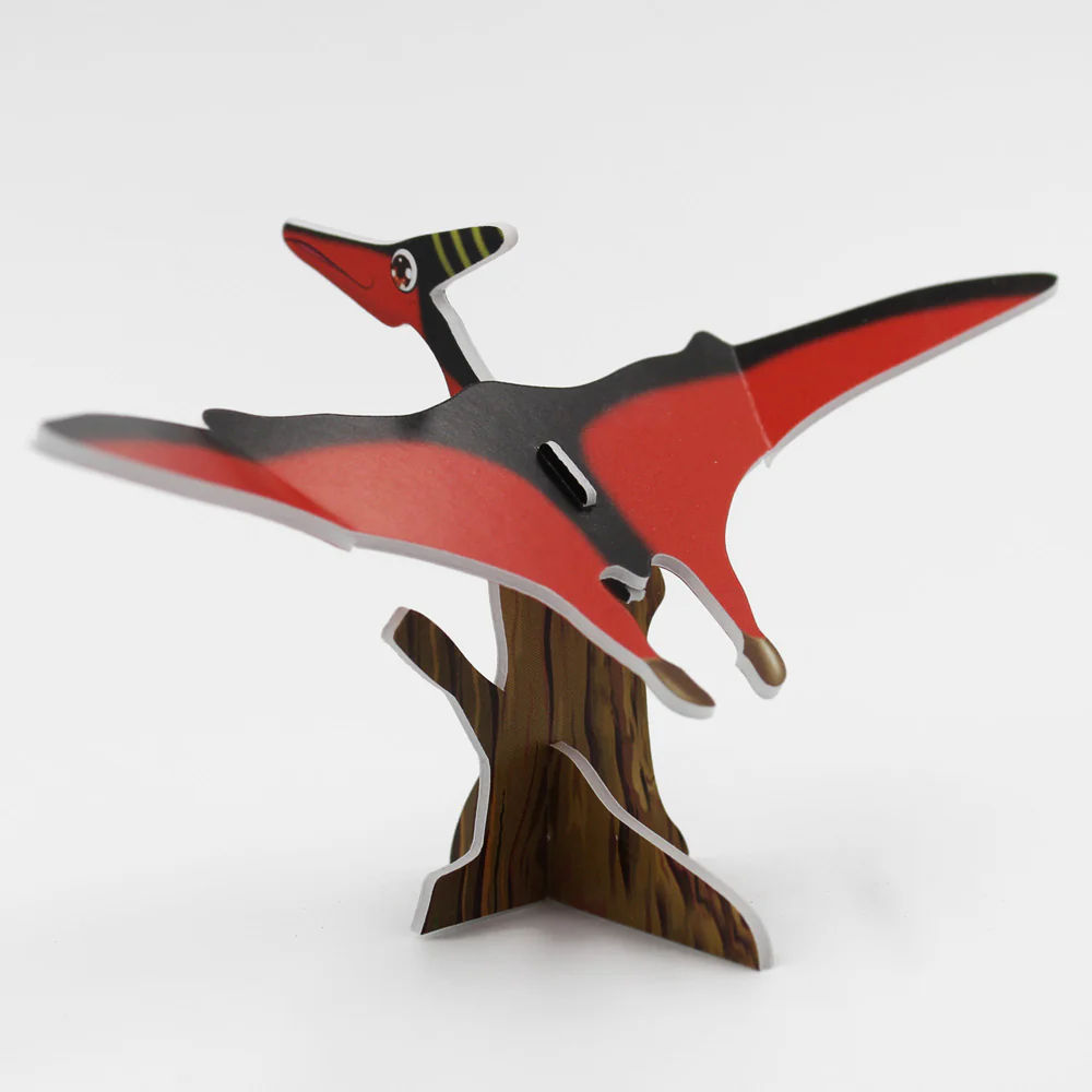 DIY Mini 3D Dinosaur Puzzle, Red Pterodactyl - Image 2