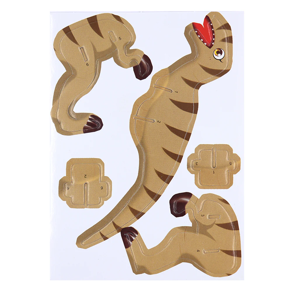 DIY Mini 3D Dinosaur Puzzle, Tan Tyrannosaurus - Image 3
