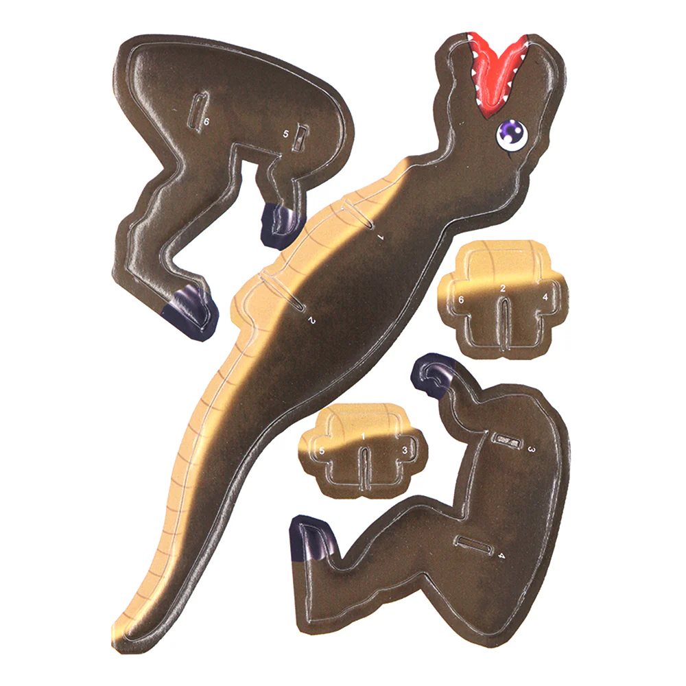 DIY Mini 3D Dinosaur Puzzle, Brown Tyrannosaurus - Image 3
