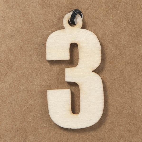 3 Small Plywood Number- 3.5cm - Image 2