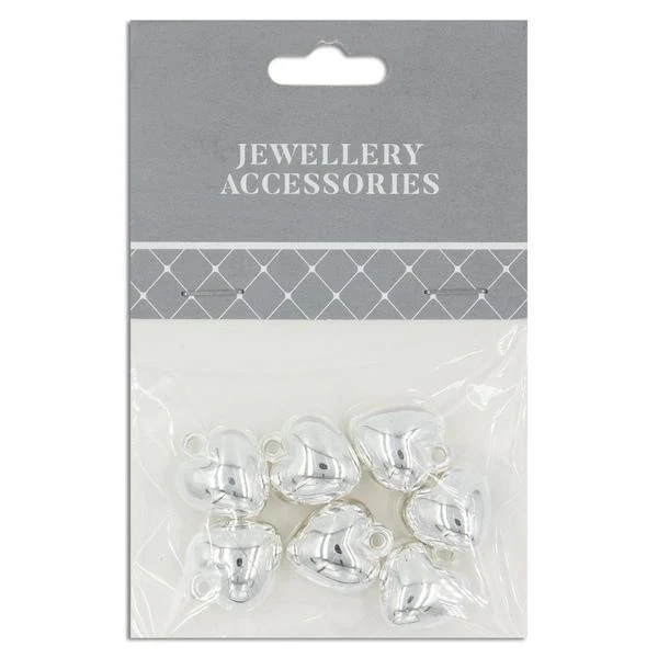 15x16mm Plastic Heart Charm, 7pc- Sullivans