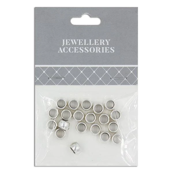 6mm Round Metal Spacer, Silver- 20pc- Sullivans