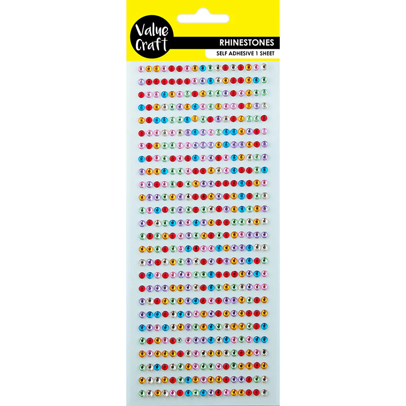Value Craft Rhinestones Sticker, Multi 3mm- 20cm