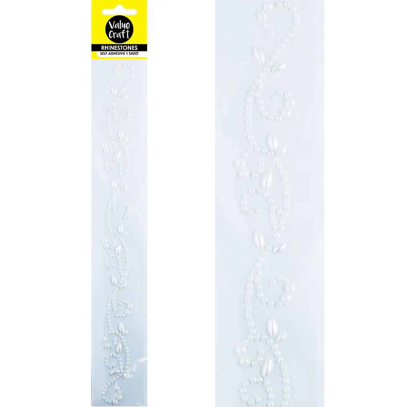 Value Craft Rhinestone Sticker, Flourish Silver