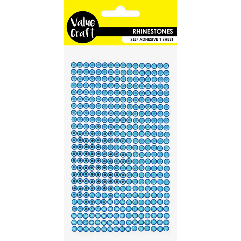 Value Craft Rhinestone S-Adhesive, Blue- 540pc