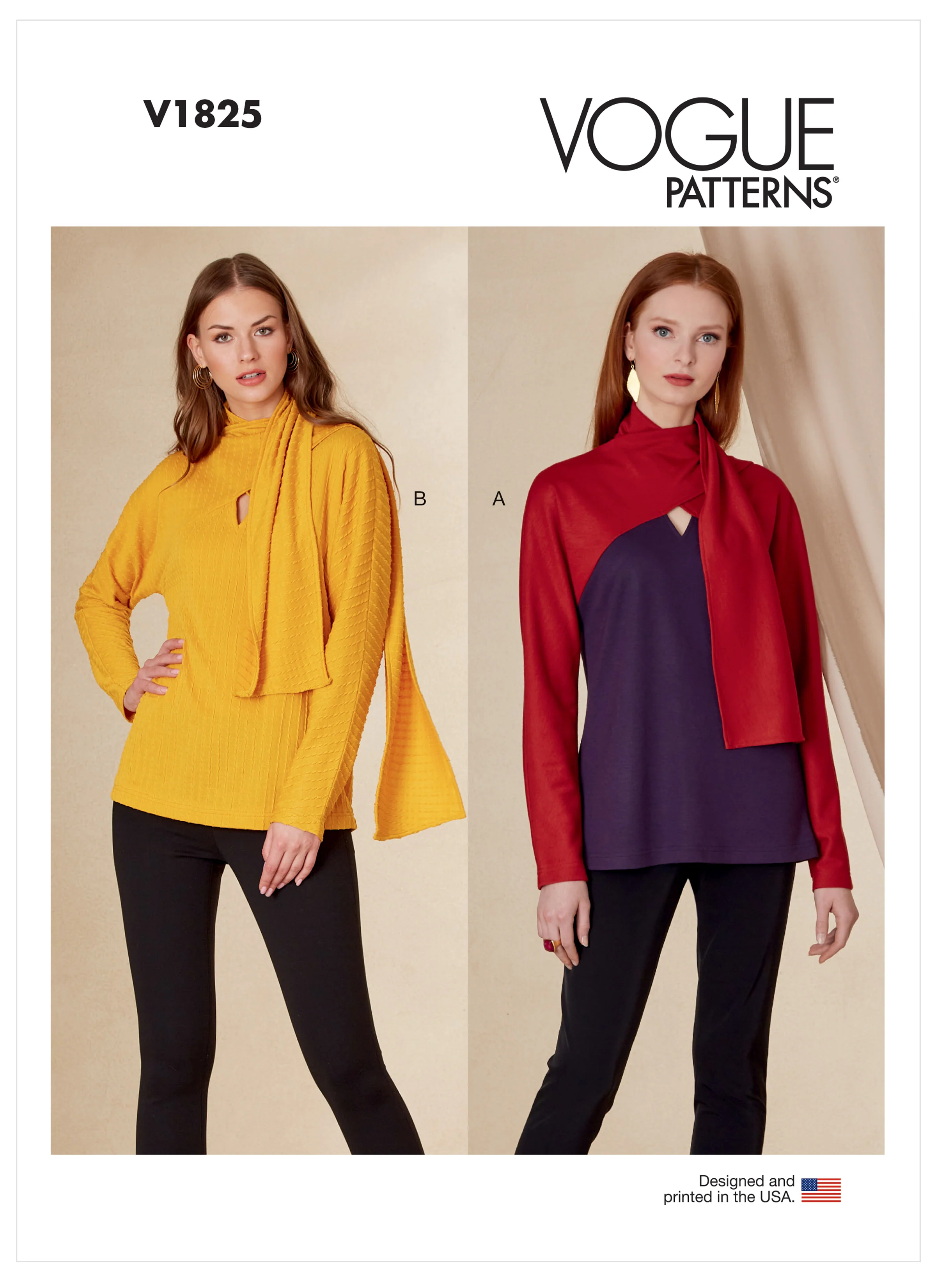 Vogue Pattern V1825 Misses' and Misses' Petite Top