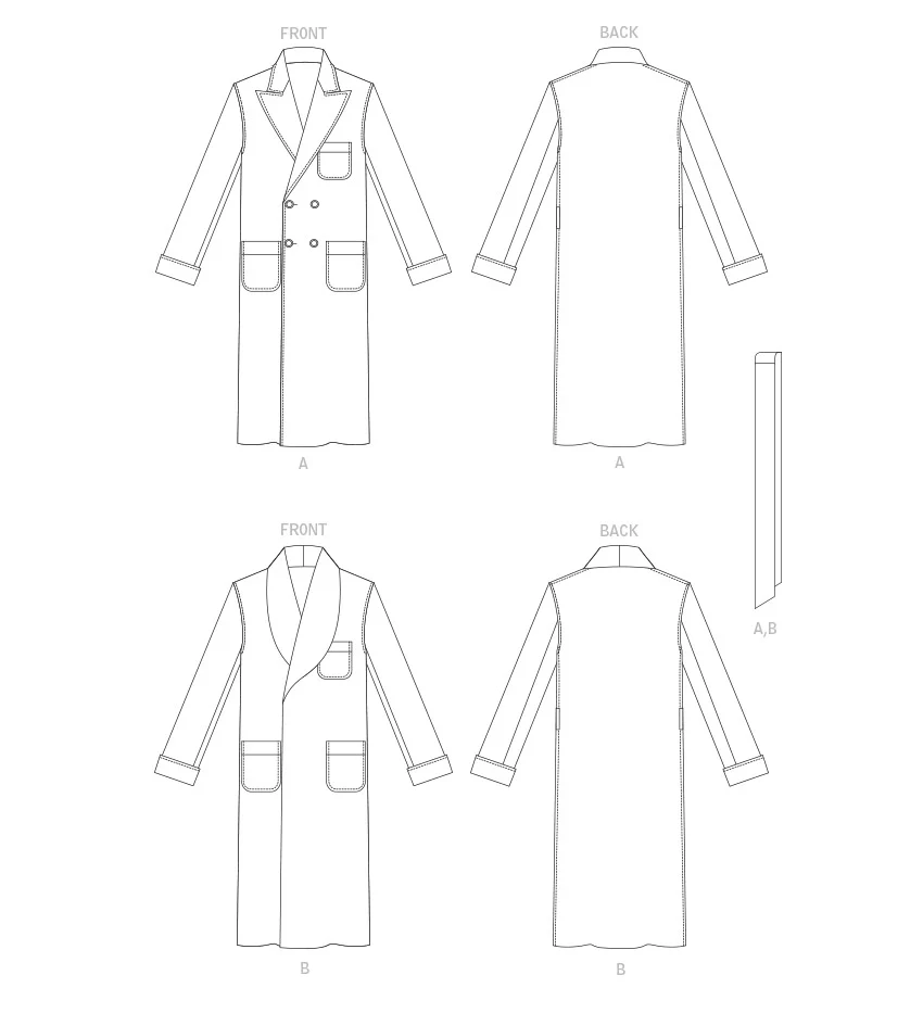 Vogue Pattern V1855 Men's Robe And Belt - Image 13