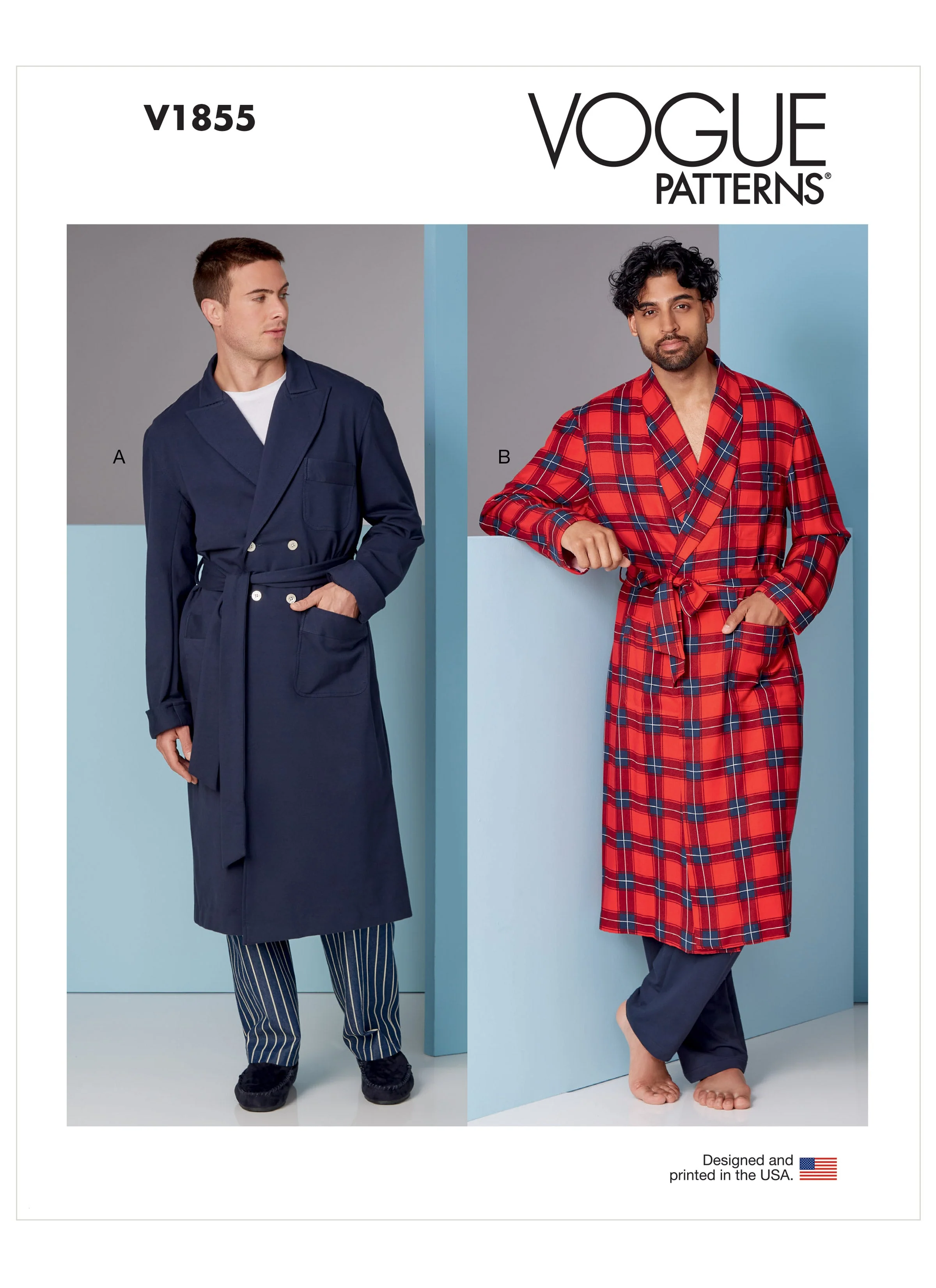 Vogue Pattern V1855 Men's Robe And Belt - Image 8