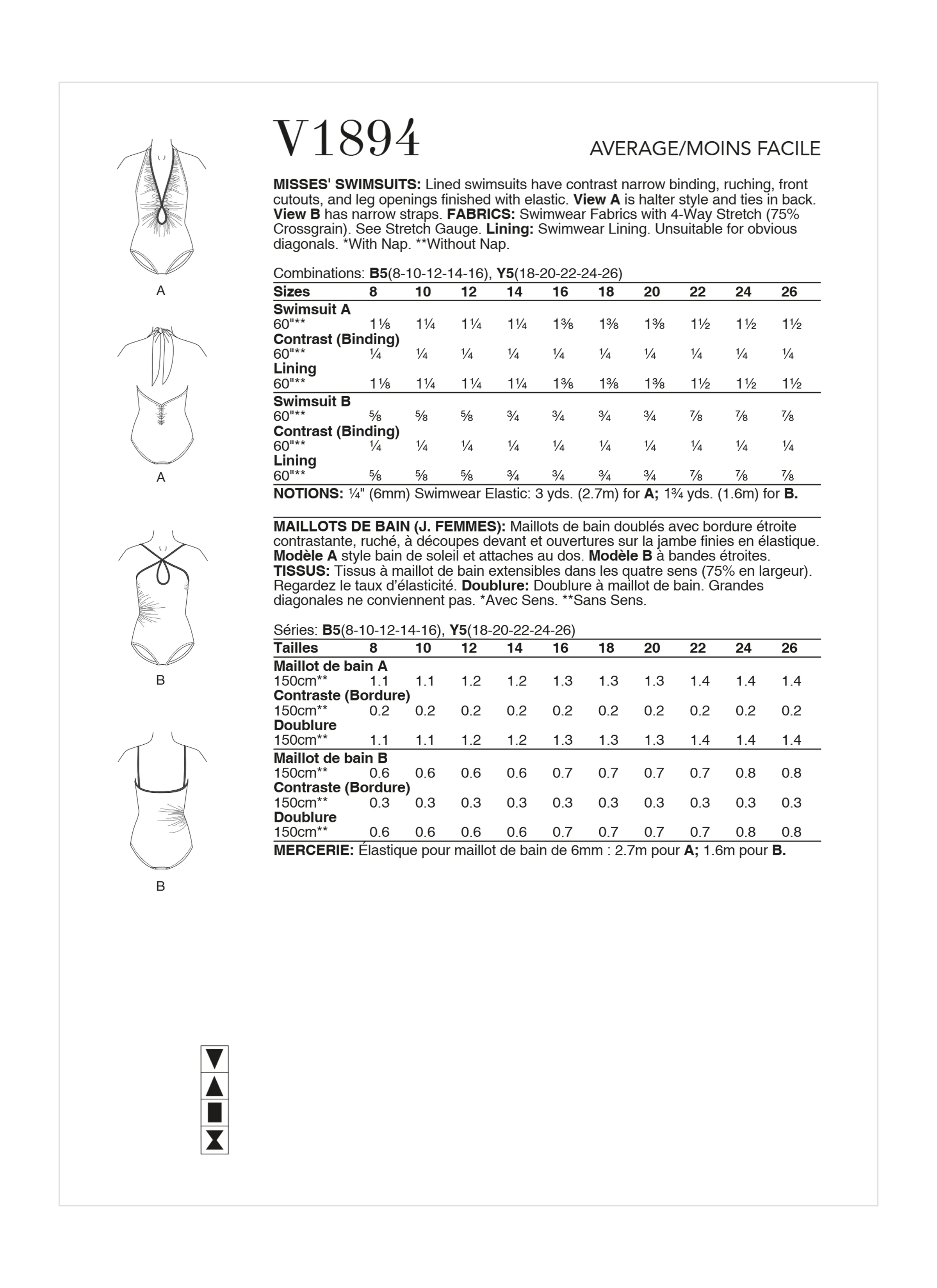 Vogue Pattern V1894 Misses' Swimsuits - Image 7