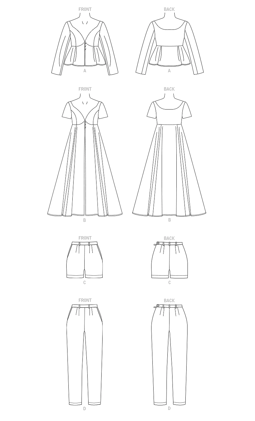 Vogue Pattern V1901 Misses' Top, Shorts & Pants - Image 6