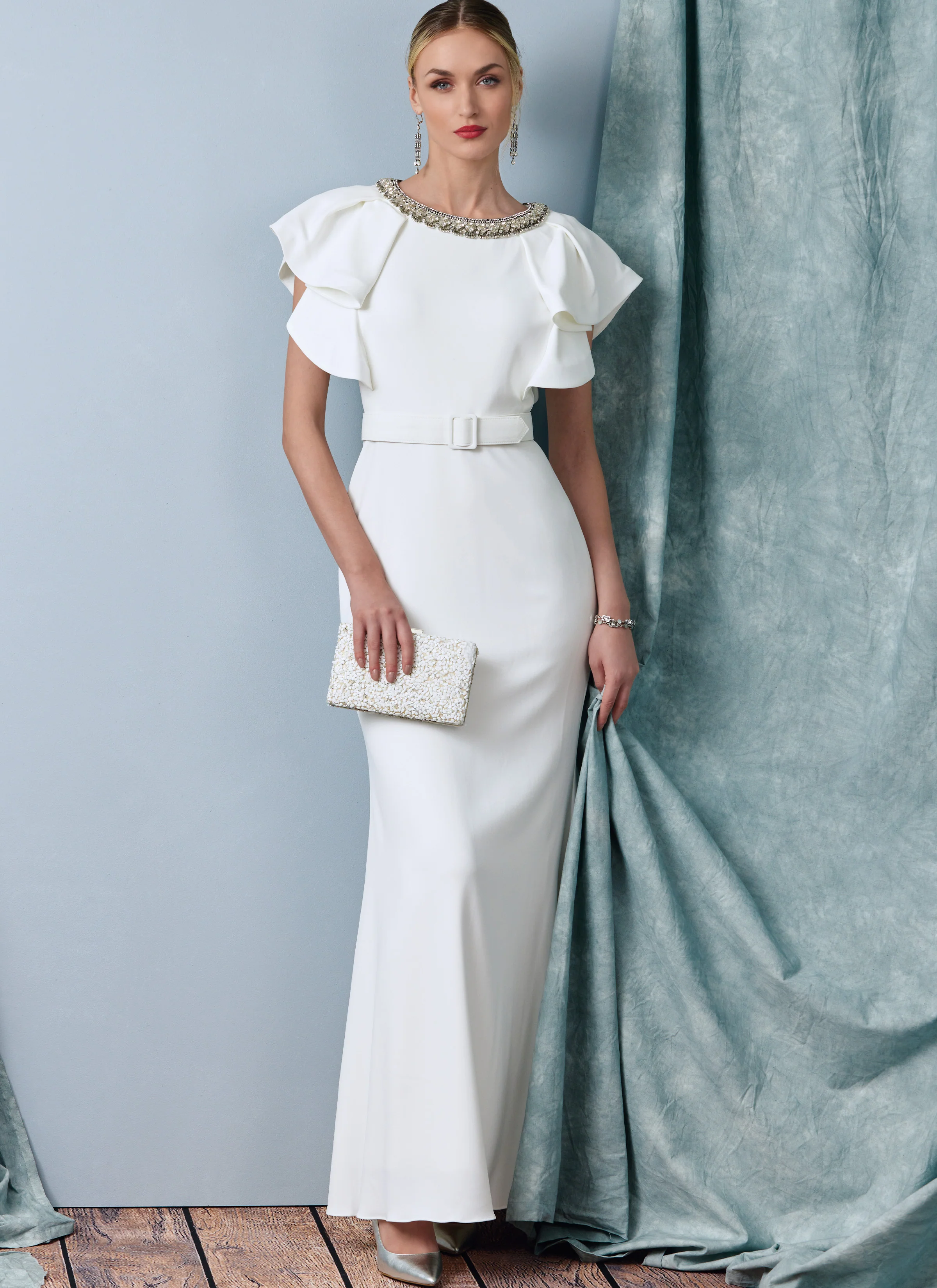 Vogue V1919 Misses' Full Length Dress With Belt - Image 2
