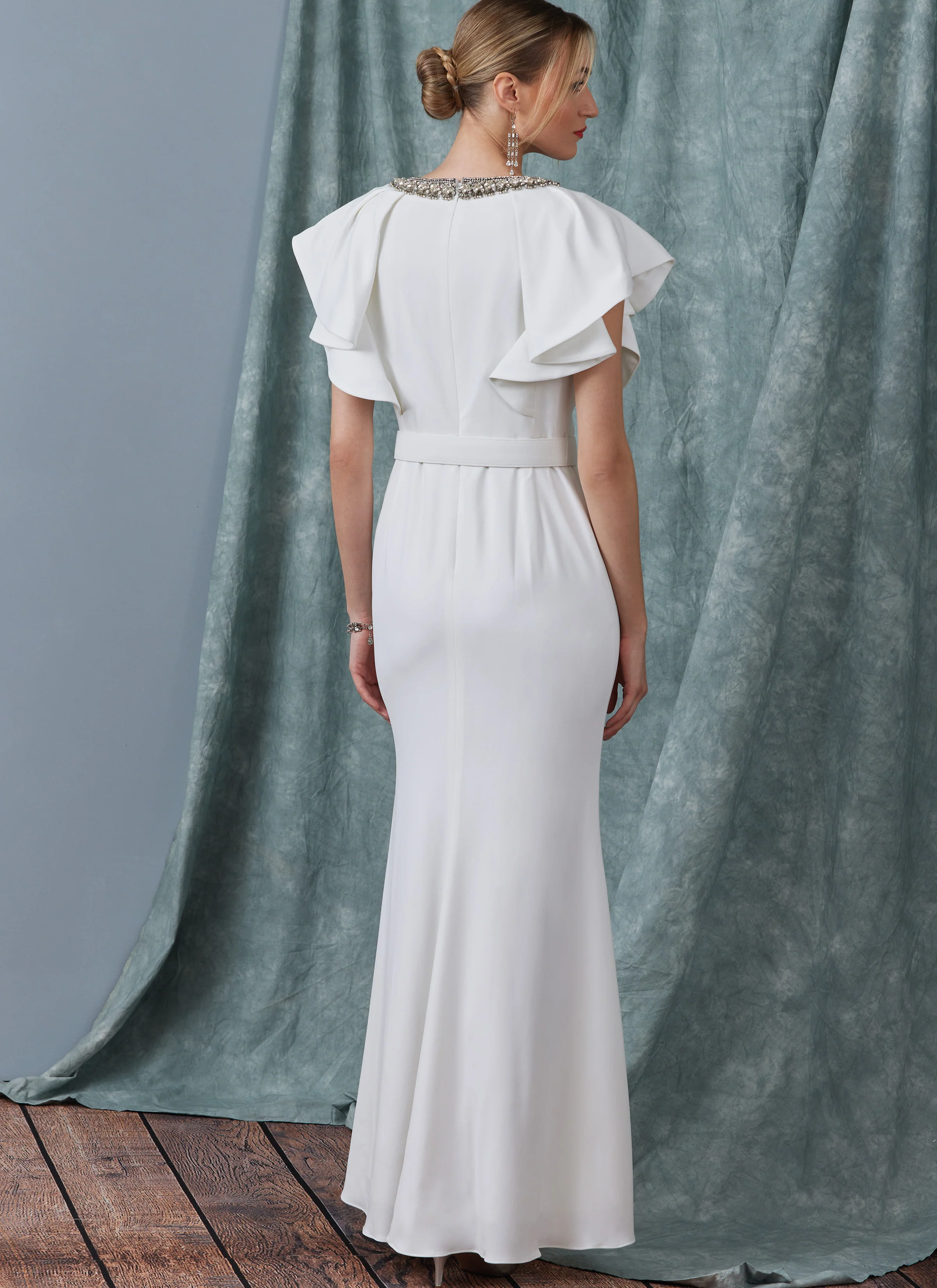 Vogue V1919 Misses' Full Length Dress With Belt - Image 3