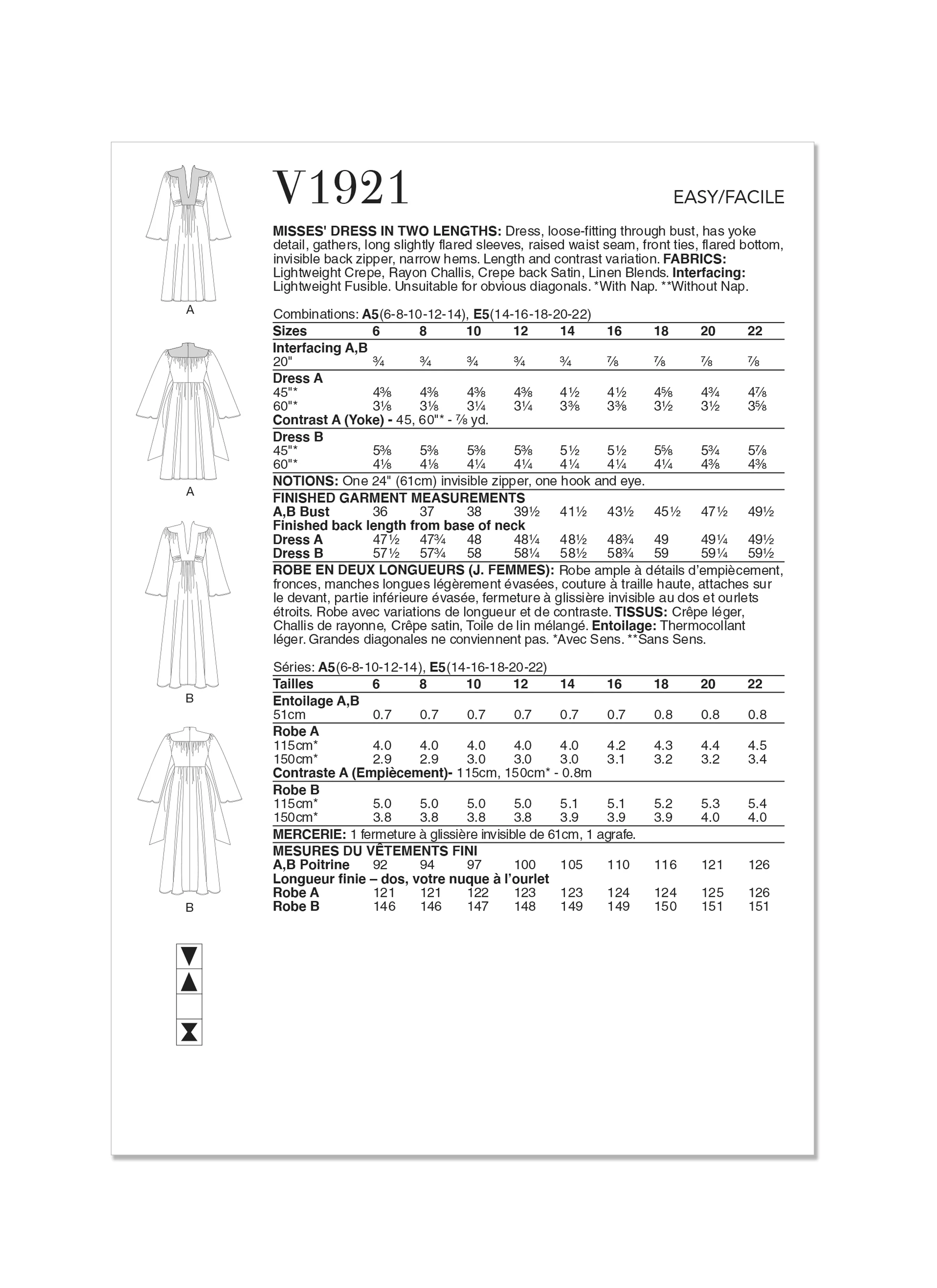 Vogue V1921 Miss Dress In two Lengths - Image 7