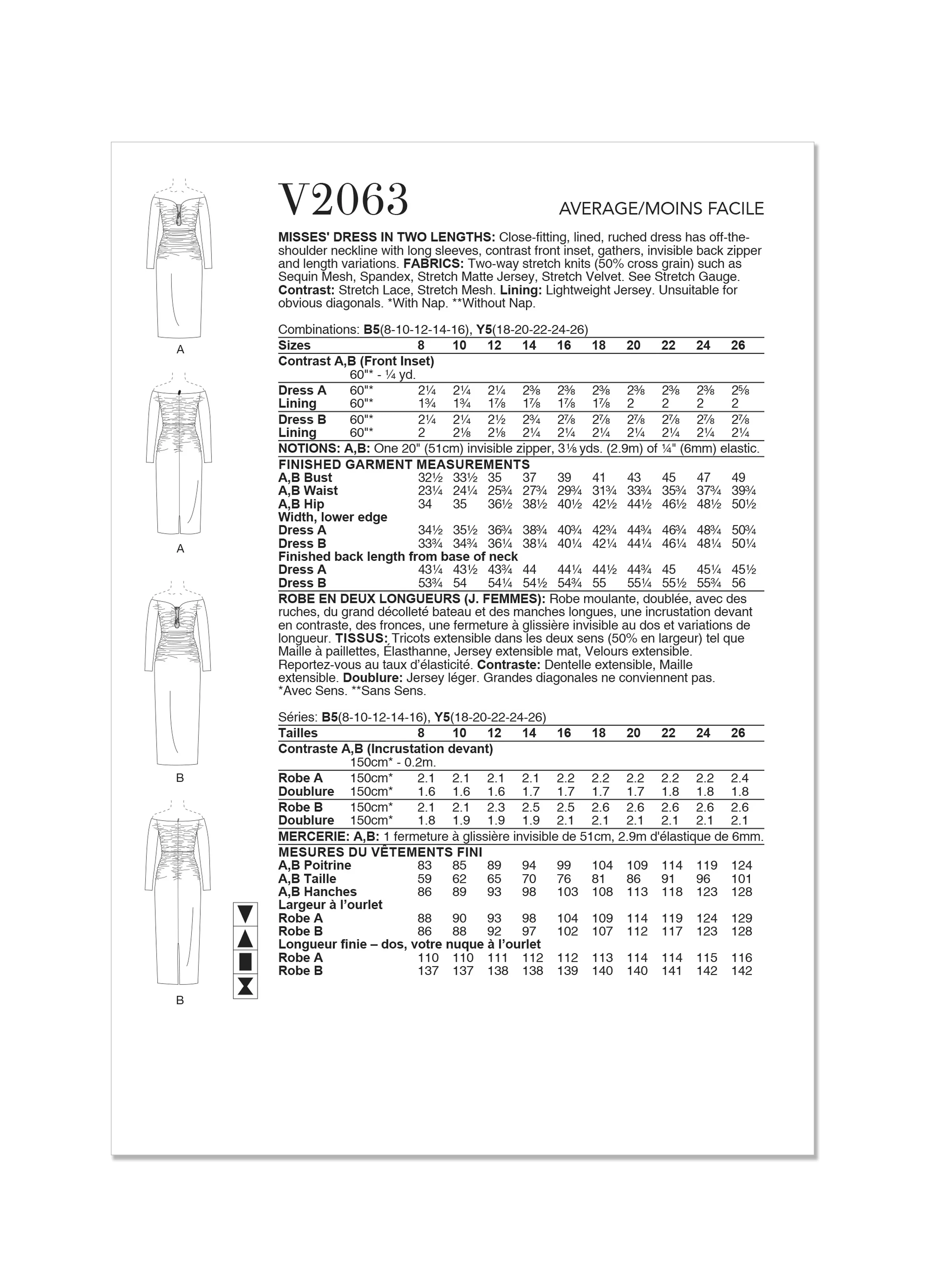 Vogue Pattern V2063 Misses' Dress - Image 2