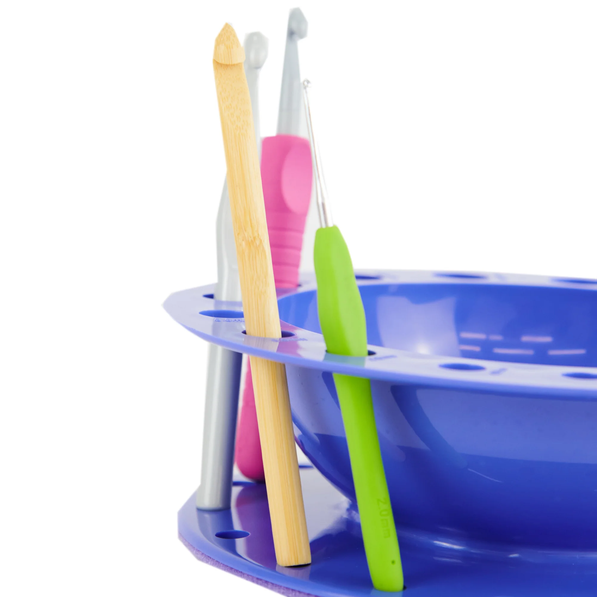 Plastic Yarn Bowl & Needle Holder, Blue- 22x6.5cm - Image 4